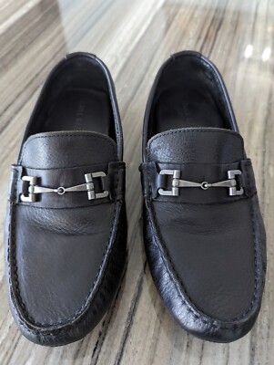 COLE HAAN Somerset Link horse bit Driver Loafer Shoes Size Mens Leather  Black