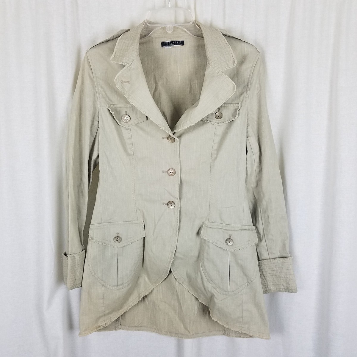 Peruvian Connection Lagenlook Military Safari Trench Coat Jacket