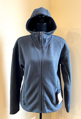 Sz S - The North Face Women Sibley Textured Fleece Parka Hooded Jacket Grey $149