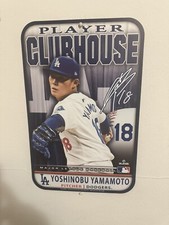 YOSHINOBU YAMAMOTO LOS ANGELES DODGERS PLASTIC CLUBHOUSE SIGN 11x17 SIGN