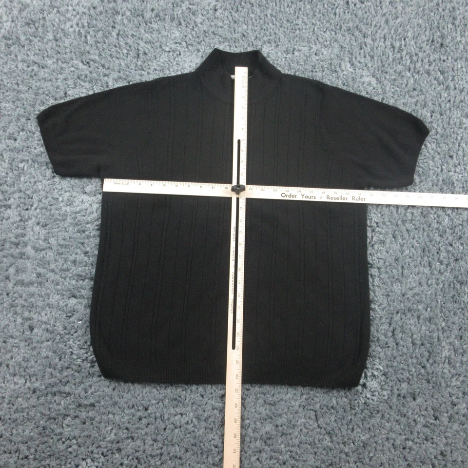 Hasting Smith Sweater Womens 2X Black Short Sleeve Mock Neck Rib Knit Top - Image 3 of 4