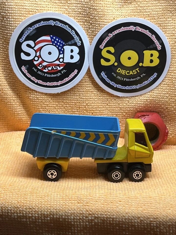 Camión de volteo articulado Lesney Matchbox 1973 n.º 50 azul fundido a presión usado excelente estado Foto 4 de 4