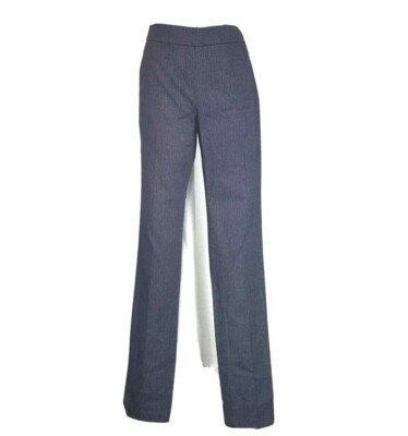 NWT W Worth Dress Pants 2 Navy Blue White Pin Stripe Dot Slim Side Zip Trouser 