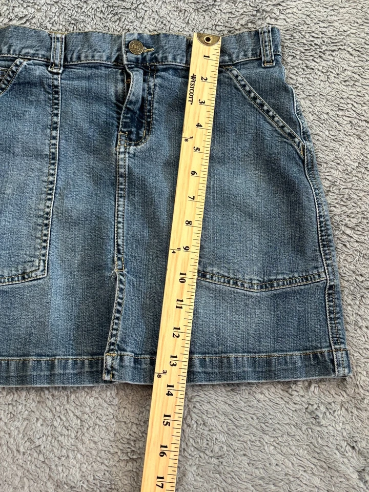 Vintage Polo Jeans Ralph Lauren Falda Niñas 10 Azul Algodón Bolsillos Retro Cómodo Foto 4 de 4