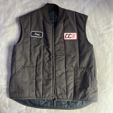 Vtg 70’s Red Kap Vest Mens XL Insulated Quilted Workwear Full Zip Embroider