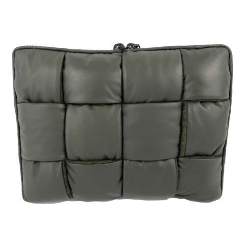 Bottega Veneta Black Intrecciato Half Zip Document Pouch Bottega Veneta Black Intrecciato Half Zip Document Pouch