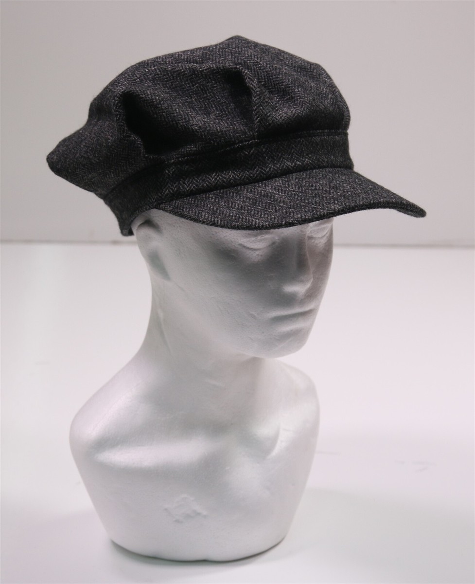 Saddleworth Woollen Co Newsboy Cap S Gray Herringbone Tweed Hat England