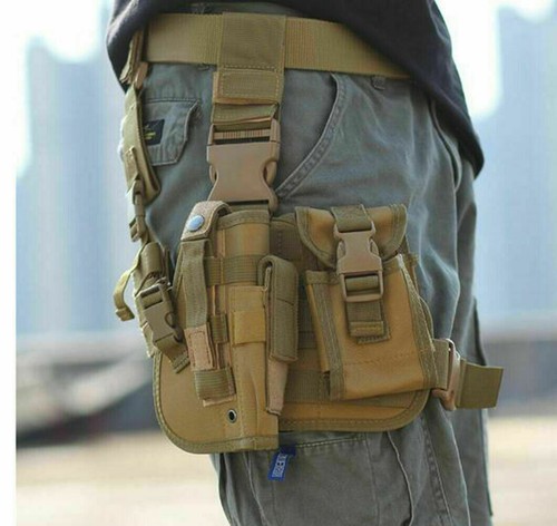 Tactical Military Men Thigh Fanny Pack Utility Waist Drop Leg Bag Belt Pouch Bag - Picture 1 of 13