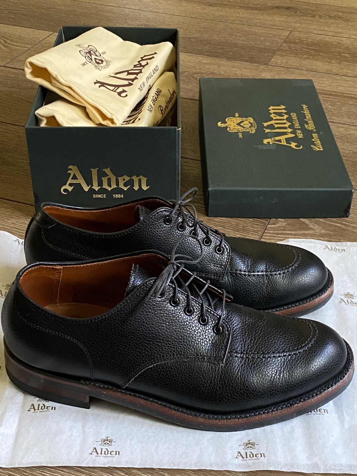 Alden D2621 Black Scotch Grain Mocc Toe Blucher