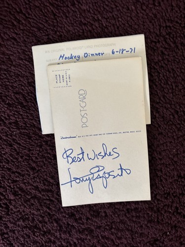 TONY ESPOSITO AUTOGRAPHED POSTCARD FROM '71 PERSONAL APPEARANCE I ATTENDED (PIX) - Picture 2 of 2