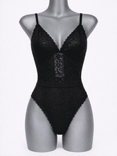 Ladies Black Lace Bodysuit with Adjustable Straps