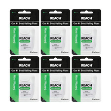 6 Pack Reach Mint Waxed Dental Floss - 55 yar...