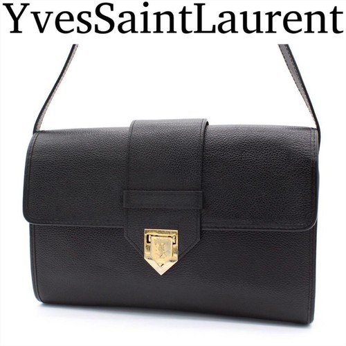 YVES SAINT LAURENT Shoulder bag Cassandra Black Vintage Authentic From Japan