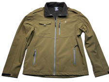 Little Donkey Andy Mens Soft Shell Jacket Size L Green Full Zip Lightweight