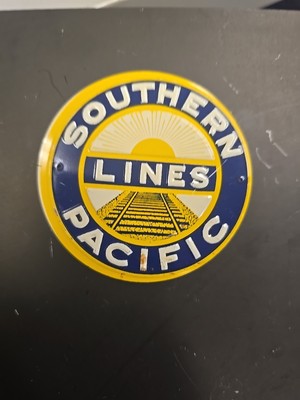Southern Pacific Lines Eisenbahn Eisenbahn Post Müsli Blechschild Vintage 50er Jahre