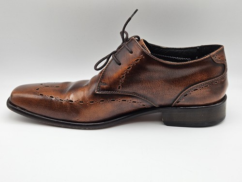 Marks & Spencer Autograph By Jeffery West Brown Leather Square Toe Shoes UK 7 - Picture 11 of 15