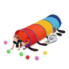 VEVOR Caterpillar Kids Pop-up Play Crawl Tunnel Toy for Toddlers or Pet w/ Case