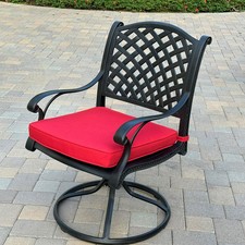 Nassau Cast Aluminum 4 Pc Set Swivel Rocker Dining Chair Set in Antique