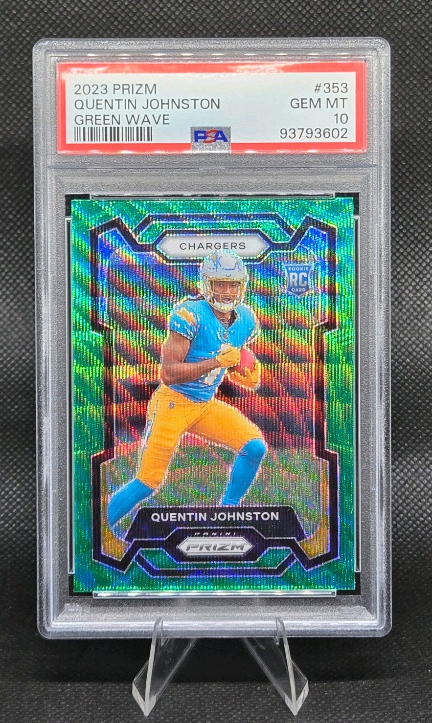 2023 Prizm Quentin Johnston Green Wave #353 RC PSA 10