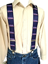 Men's USA on Navy Blue 2", Adj. Suspenders / Braces, Made in the USA