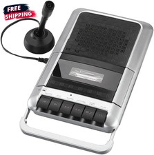 PROSCAN Cassette Player Recorder with Microphone, Headphone Jack, Aux In, Blac
