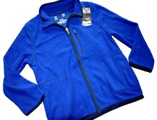 E7 NWT XS 6/7 XERSION Boys Blue Textured Fleece Full Zip Active jacket Shirt