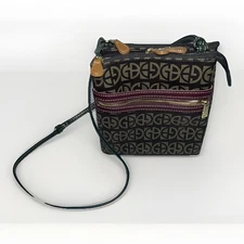 Giani Bernini Monogram Block Signature Crossbody Bag Brown Messenger Bag Strap 