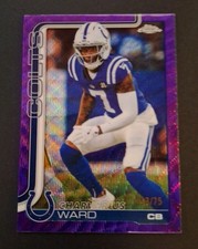 2025 Topps Chrome CHARVARIUS WARD  Purple Refractor Numbered 43/75  Colts