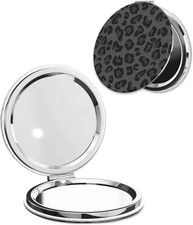 Compact Pocket Mirror, 1X/2X Magnifying Round Mirror for Girls Women, Portabl...