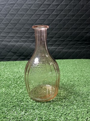 Mayfair Pink Open Rose Decanter No Stopper Vase Anchor Hocking Vintage 1930 s