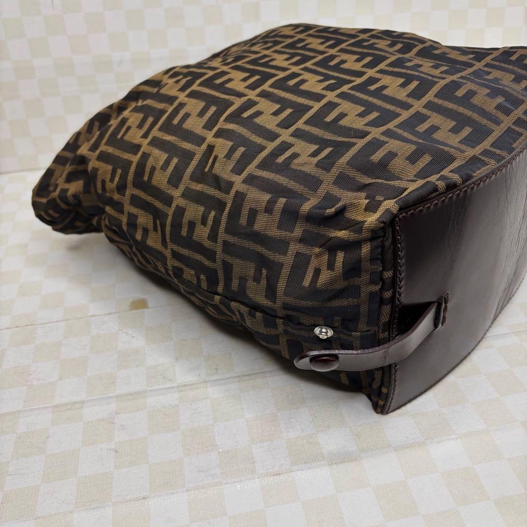 FENDI Zucca Tote Bag in Brown Canvas Leather Women's One-Shoulder Signature thumbnail 10