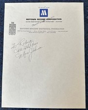 Early Motown Artist - Marv Johnson signature on Motown Museum stationery 