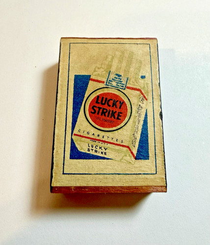 RARE VINTAGE LUCKY STRIKE CIGARETTE STICK MATCHBOX FROM CURACAO N.A.
