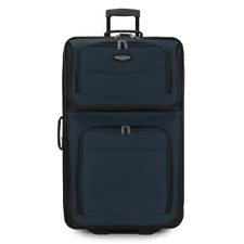 Amsterdam Expandable Rolling Upright Luggage, Navy, Checked-Large 29-Inch
