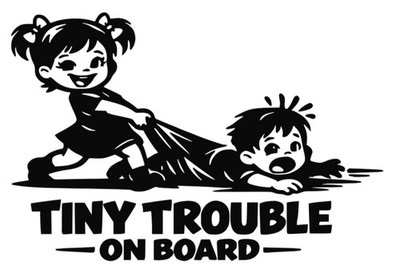 Kleine Ärger an Bord Aufkleber Sticker Wählen Sie Ihre Größe und Farbe Auto Van
