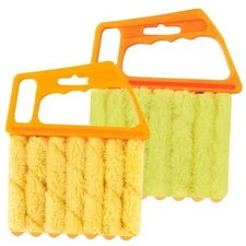 2 Pcs Blind Cleaner - Washable Window Blind Cleaner Duster Tool, Orange、yellow