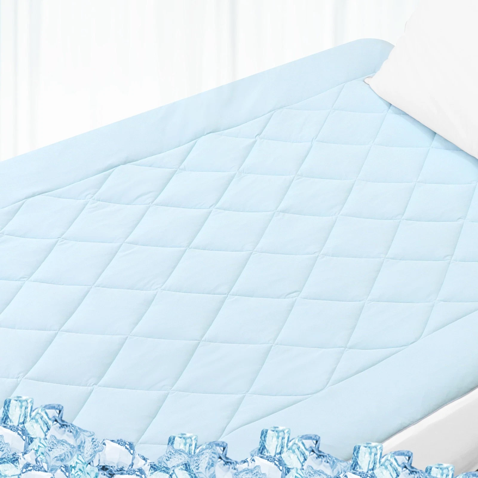 Queen Mattress Pad Fitted Cooling & Breathable - Deep Pocket (18-22 Inches), ...