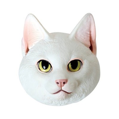 Kaiyodo Capsule A Neko Badge Cat Face pin badge White import Japan 2019