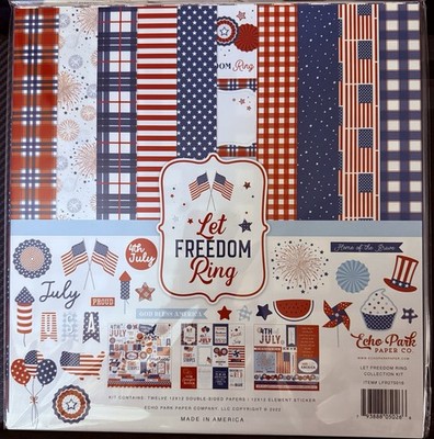 Echo Park 12'' x 12'' LET FREEDOM RING collection kit~Beautiful! Quick Ship!