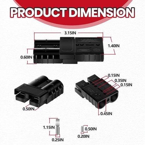 1865107 MKR20 Trolling Motor Quick Connect Plug for Minn Kota 6-12 Gauge Wire - Foto 8 di 13