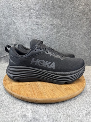 Scarpe Hoka One One Gaviota 5 uomo taglia 12 2E larghe nere sneakers da corsa comode