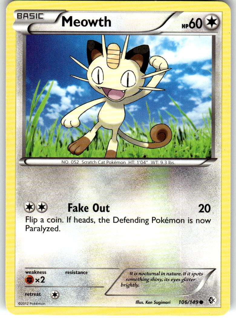 Meowth Common Boundaries Crossed 106/149 LP