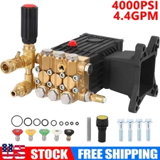 Pressure Washer Pump 4000PSI 4.4GPM 1" Shaft Horizontal Fit for Honda GX340 Etc.