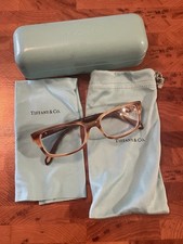 Vintage Tiffany  Co Eyeglasses Frames with Case  Cloth. Tortoise. Rectangular