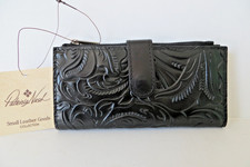 Patricia Nash NWT NAZARI Women's Leather Bifold Wallet - Tooled Black