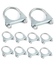 2.5-Inch Galvanized Steel U-Bolt Exhaust Clamp Set Secure 2-1/2" 10 Pack