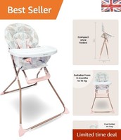 MBHC1 Ultra Lightweight Foldable Highchair - Stylish Rose Geometric Design