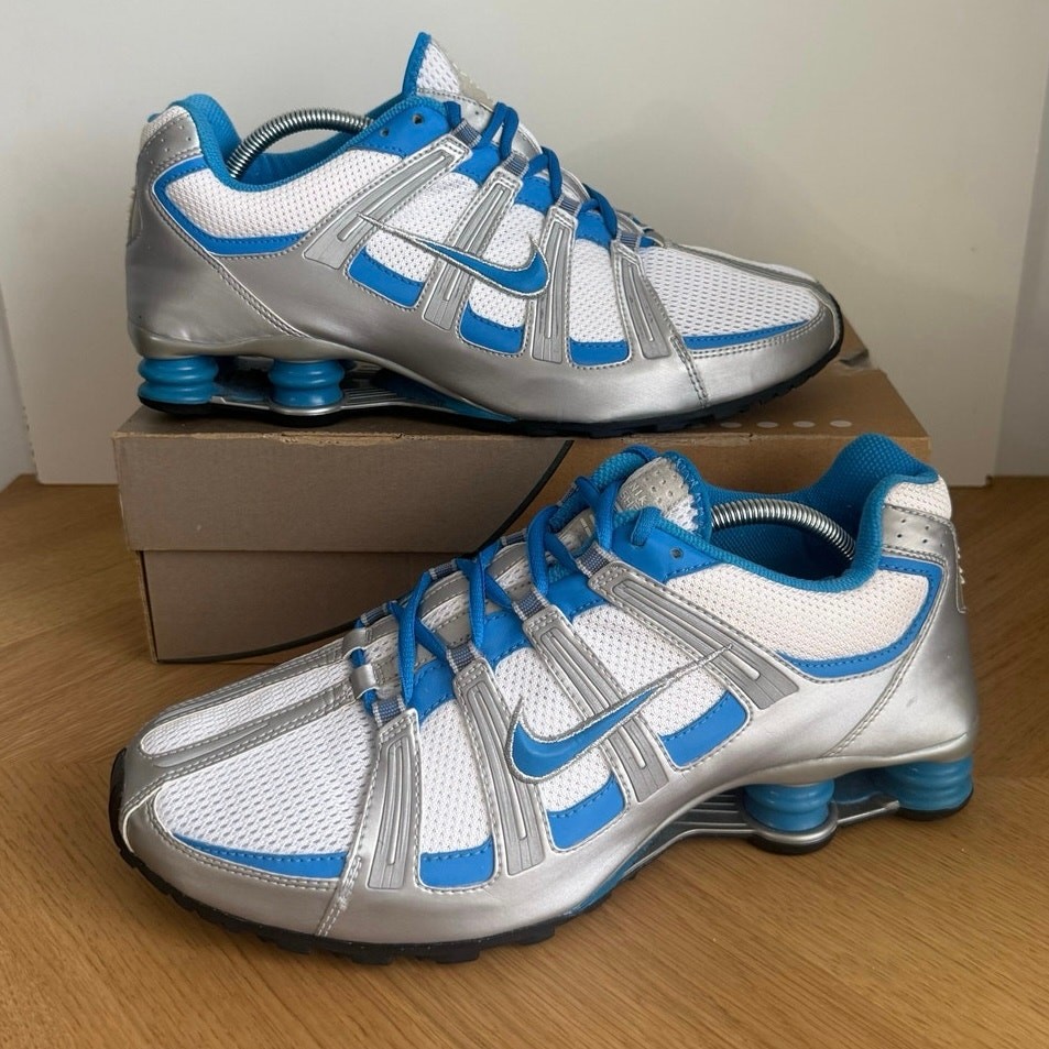 Rare Nike Shox Turbo Silver/Blue/White Men Sneakers 309253-041- SZ 12 image 5