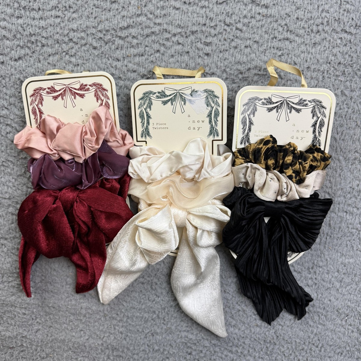 A New Day Scrunchies Womens Multicolor 3 Sets Twisters Satin  display picture 1