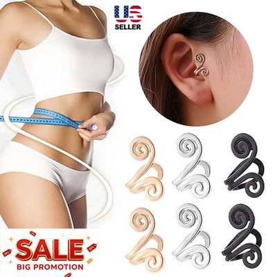 2Pcs Zunis Acupressure Slimming Earrings Ear Cuff Clip Non Piercing Weight Loss